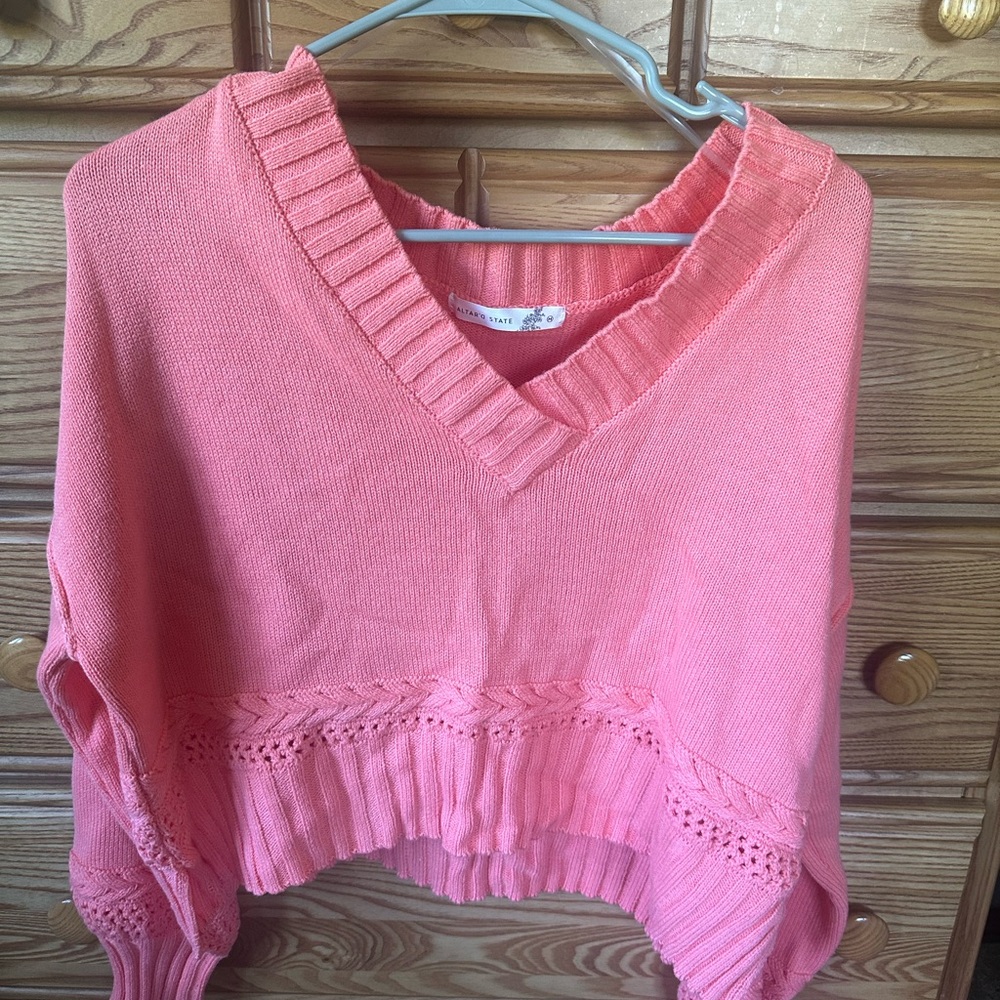 Women's Coral V-Neck Sweater